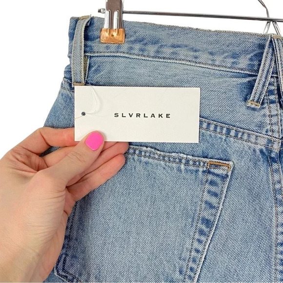 SLVRLAKE Jeans Waist 29 Womens 8 London Long Time Coming NWT Straight Denim New - Picture 14 of 16
